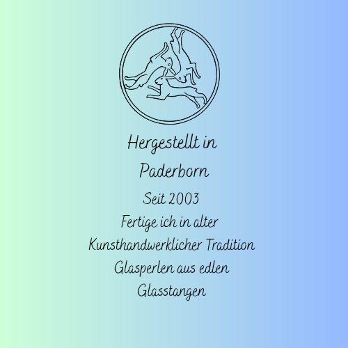 Hersteller CeFe-glasART Text mit Dreihasenlogo der Stadt Paderborn: "Hergestellt in Paderborn, seit 2003, Tradition und edles Glas."